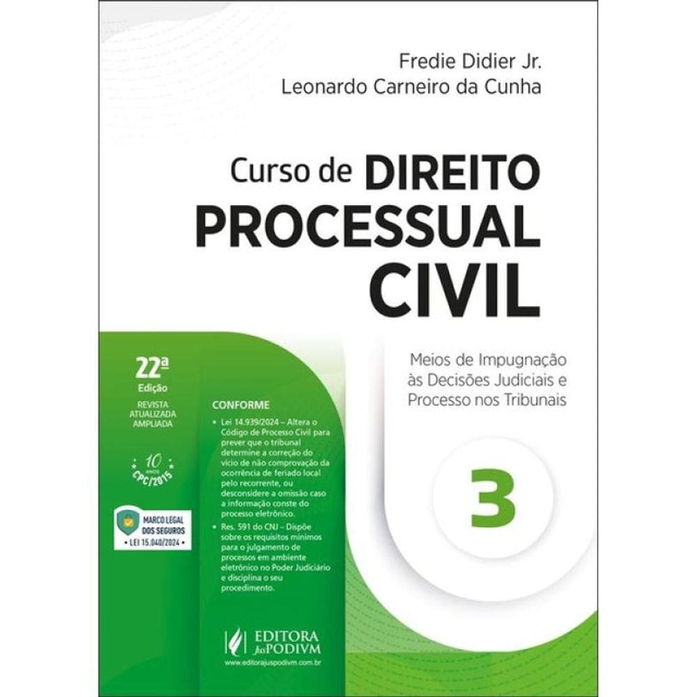 Curso De Direito Processual Civil - 2025 - Vol. 3