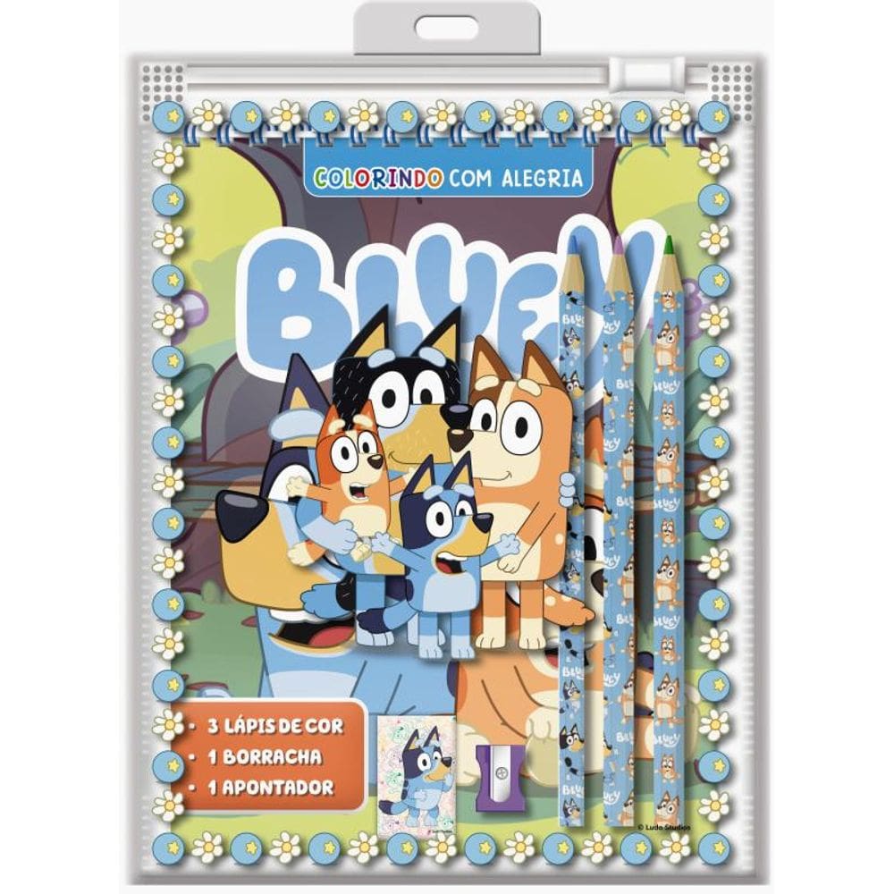 Bluey Colorindo com Alegria