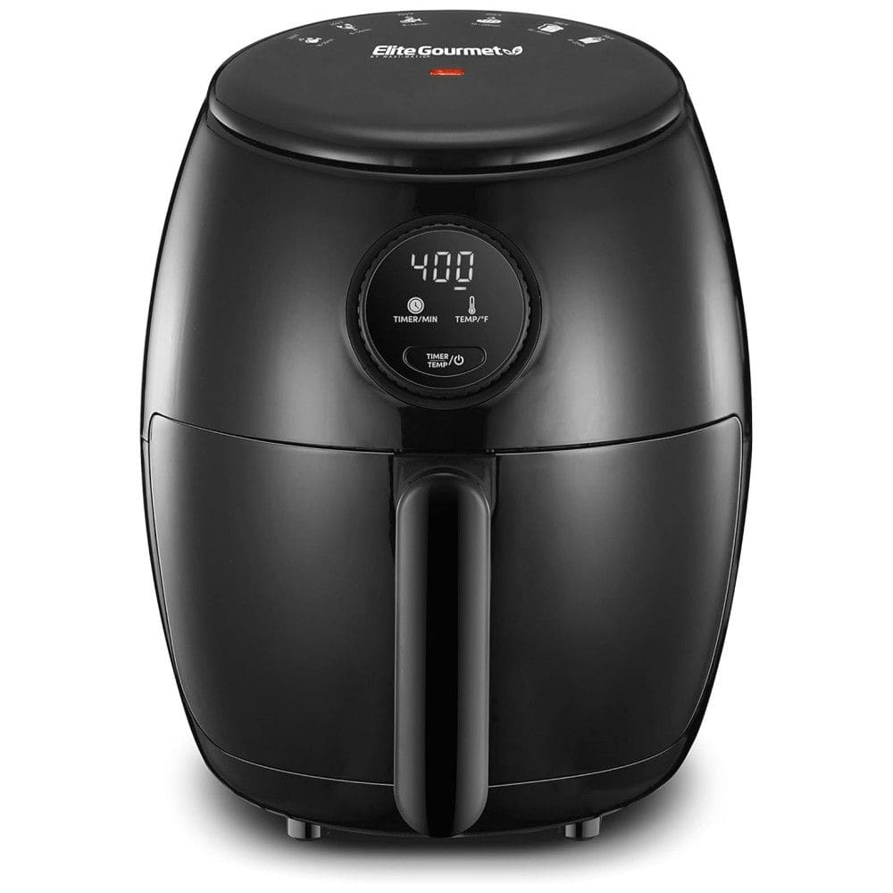 Fritadeira Elétrica AirFryer 2L de Capacidade e Painel de Controle Digital, 1000W, 110V, ELITE GOURMET EAF2612D, Preto