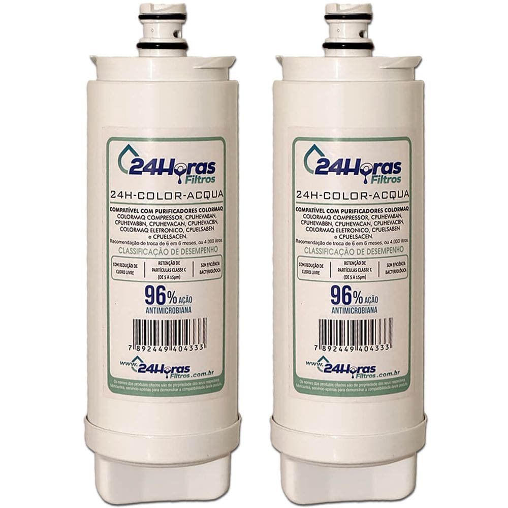 2x Filtro Refil Compatível Purificador Colormaq Acqua CPUHEVABAN CPUELSABEN CPUHEVABBN CPUHEVACBN CPUHEVACAN CPUELSACEN