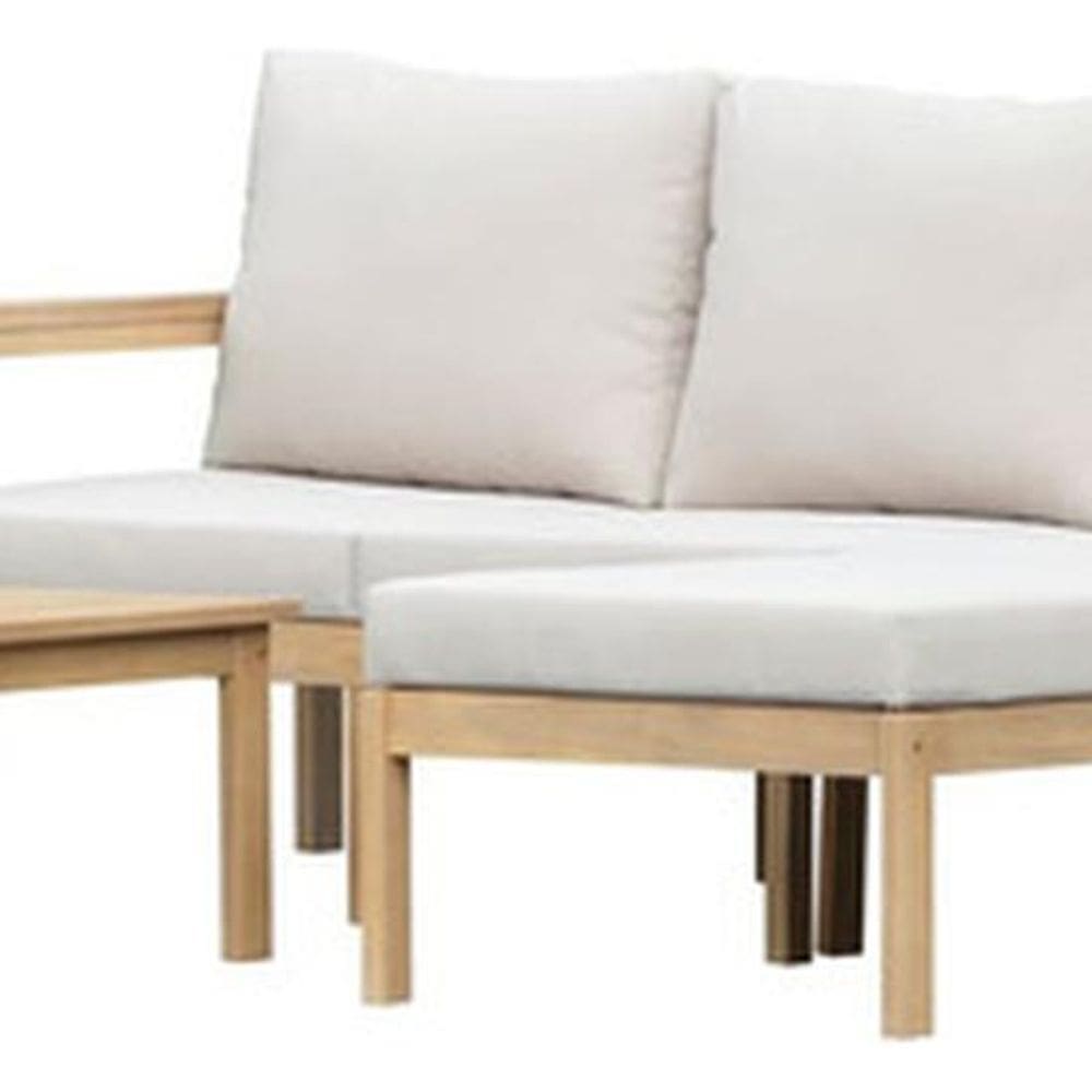 Conjunto De Jardim De Madeira 3 Pecas Sofa, Banco E Mesa