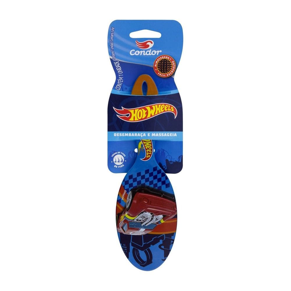 Escova para Cabelo Almofadada Oval Hot Wheels Condor