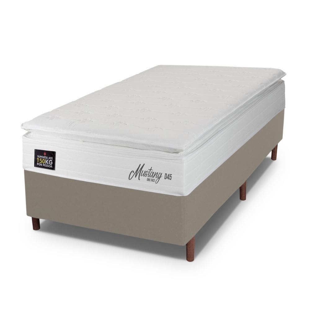Cama Box Baú Solteiro Hellen Mustang Espuma D45 Pillow Top 88x188x60cm
