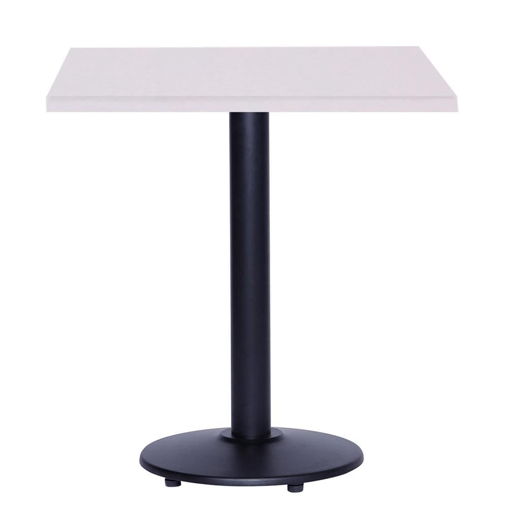 Mesa Bistrô Ferro Preto 111,50 cm (Alt) Disco Redondo Tampo MDP Quadrado 60 cm (Larg) x 2,50 cm (Alt) Branco