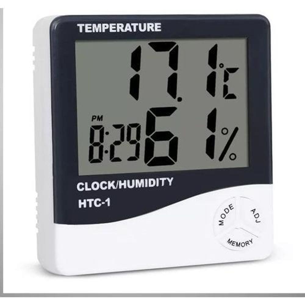 Termo-Higrômetro Digital - Temp./Umidade - Memória - Relógio