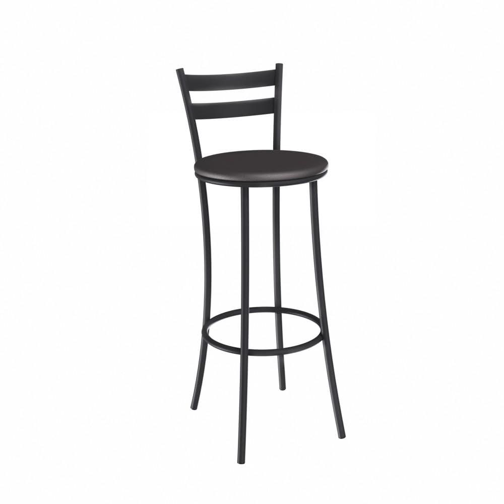Banqueta Alta para Cozinha Kappesberg Jade de Metal com Assento Estofado Cor Preto Fosco 1 Unidade