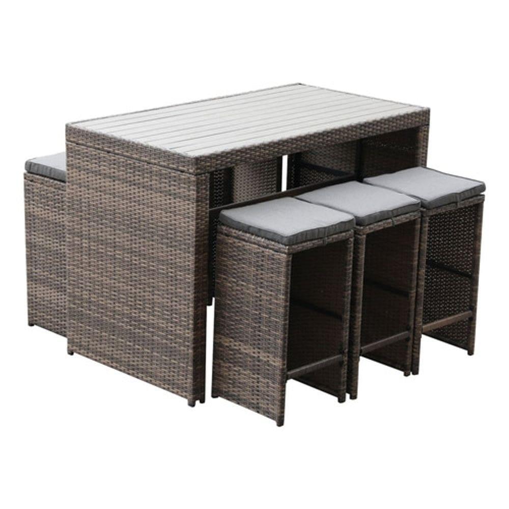 Conjunto De Jantar Mesa 144x81cm E 6 Bancos - Deluxe Bar
