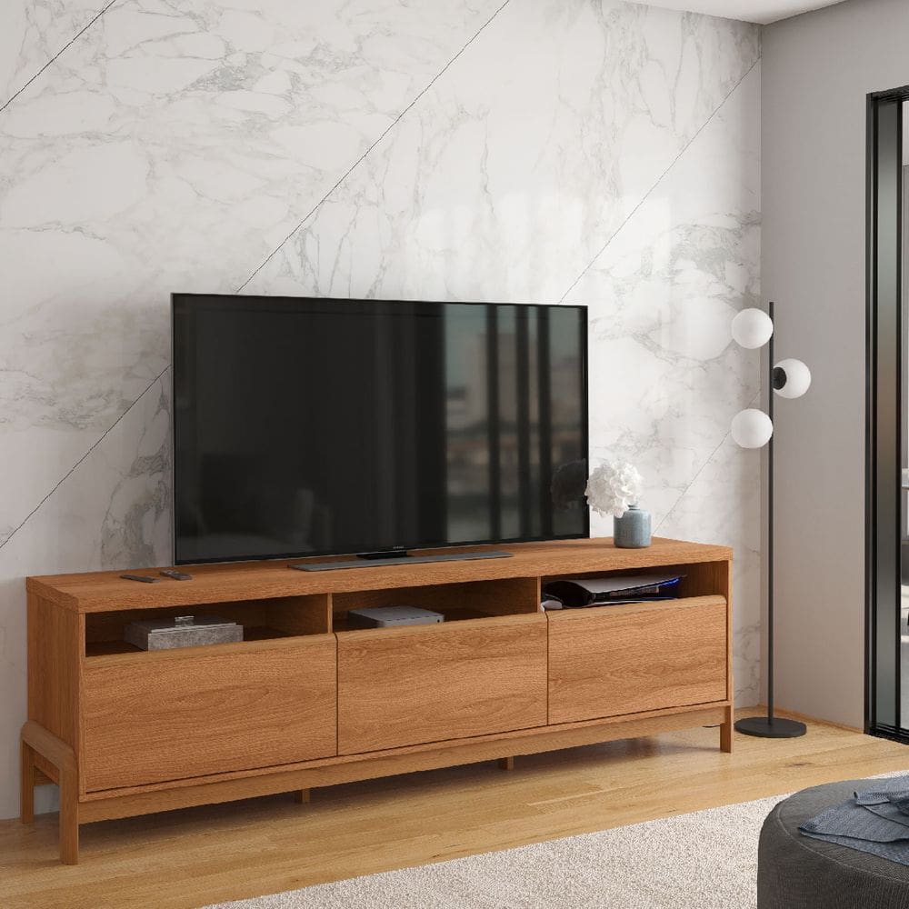 Rack 2.1 Elegance para TV até 75 polegadas 1 Porta 2 Gavetas Jequitibá - Lukaliam