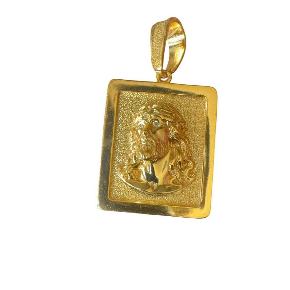 Pingente Jesus Quadrado - Banhado A Ouro 18K
