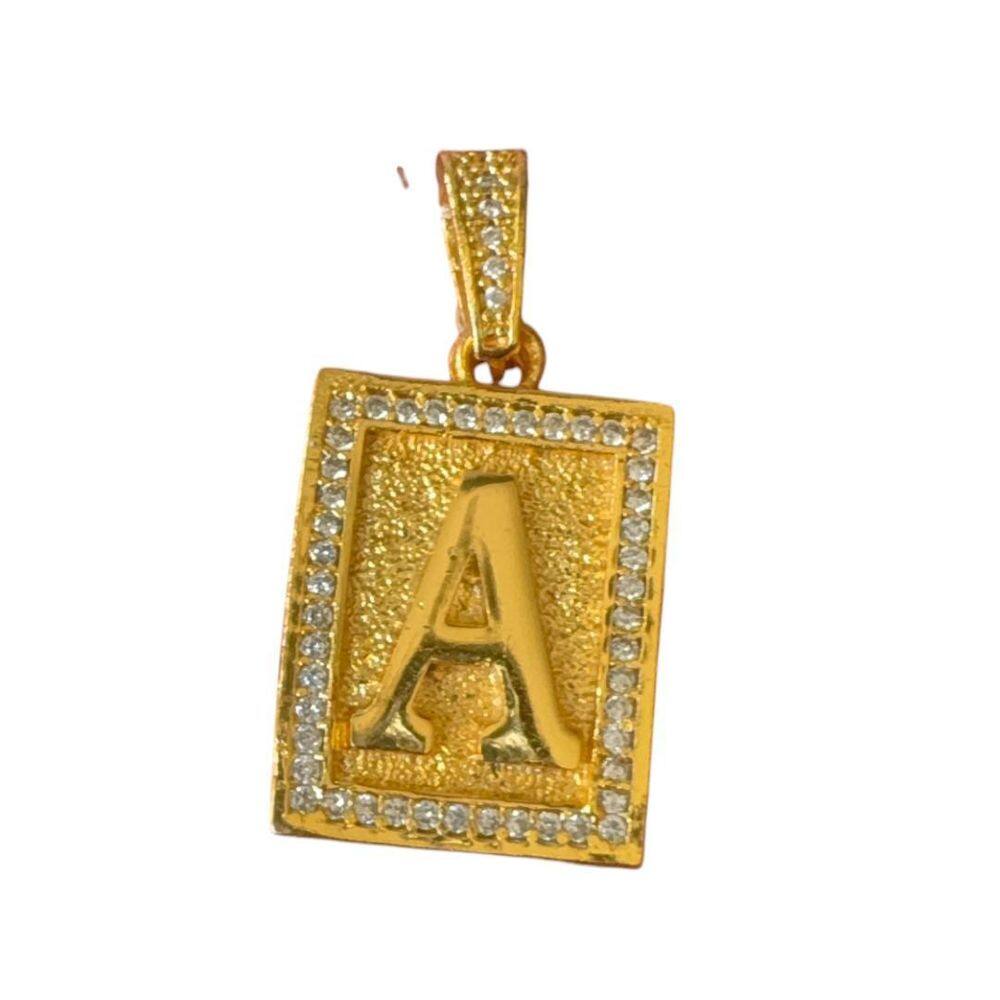 Pingente Letra Cravejada - Banhado A Ouro 18K