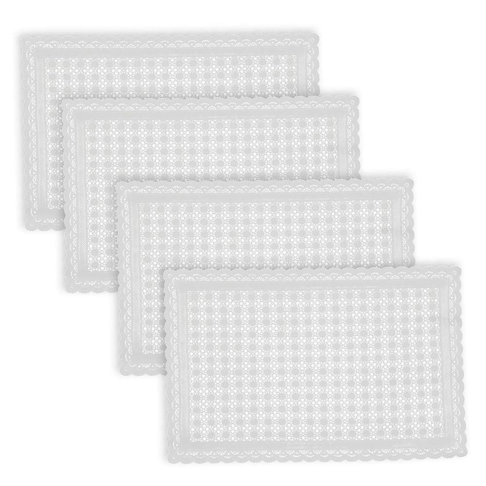 Toalha De Geladeira Pvc Rendado Kit 04 Pçs Circulos Fl1521
