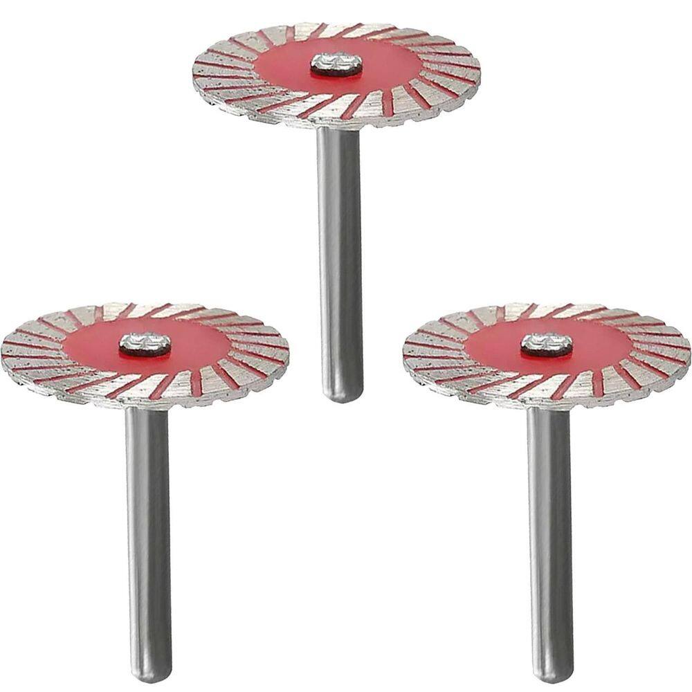 Kit 3 Disco De Corte Diamantado Turbo Haste 6Mm P Furadeira