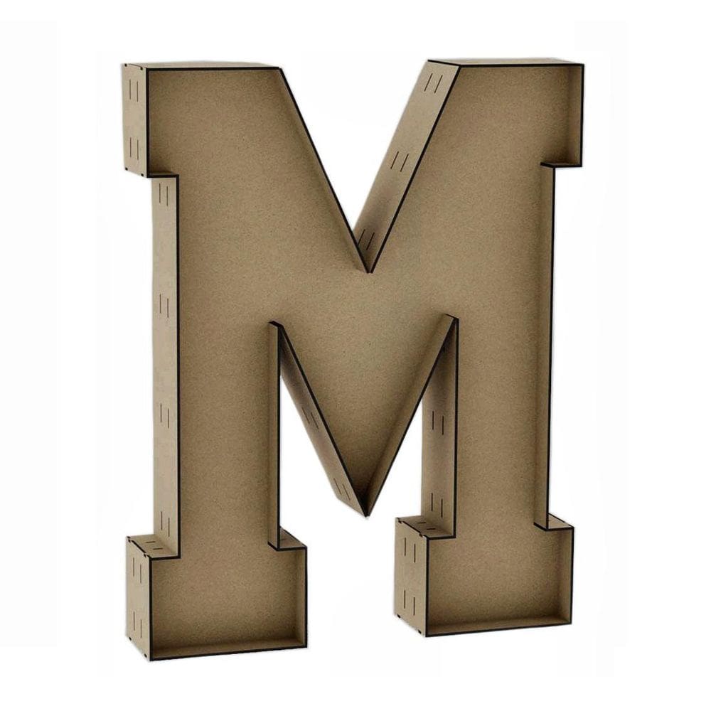 Letra Caixa Grande M Mdf 60Cm De Altura Decoração