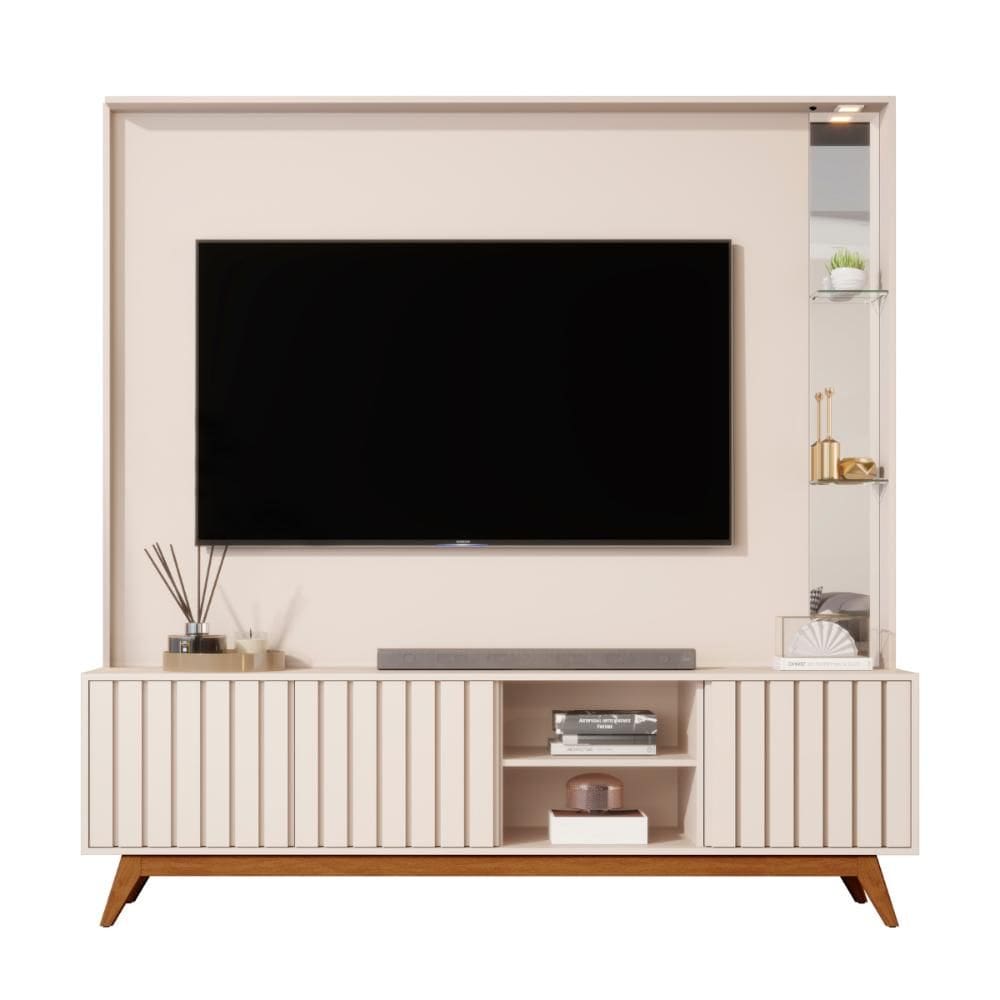 Home Para Tv Sala de Estar 1.8 Açai Off White JB Bechara