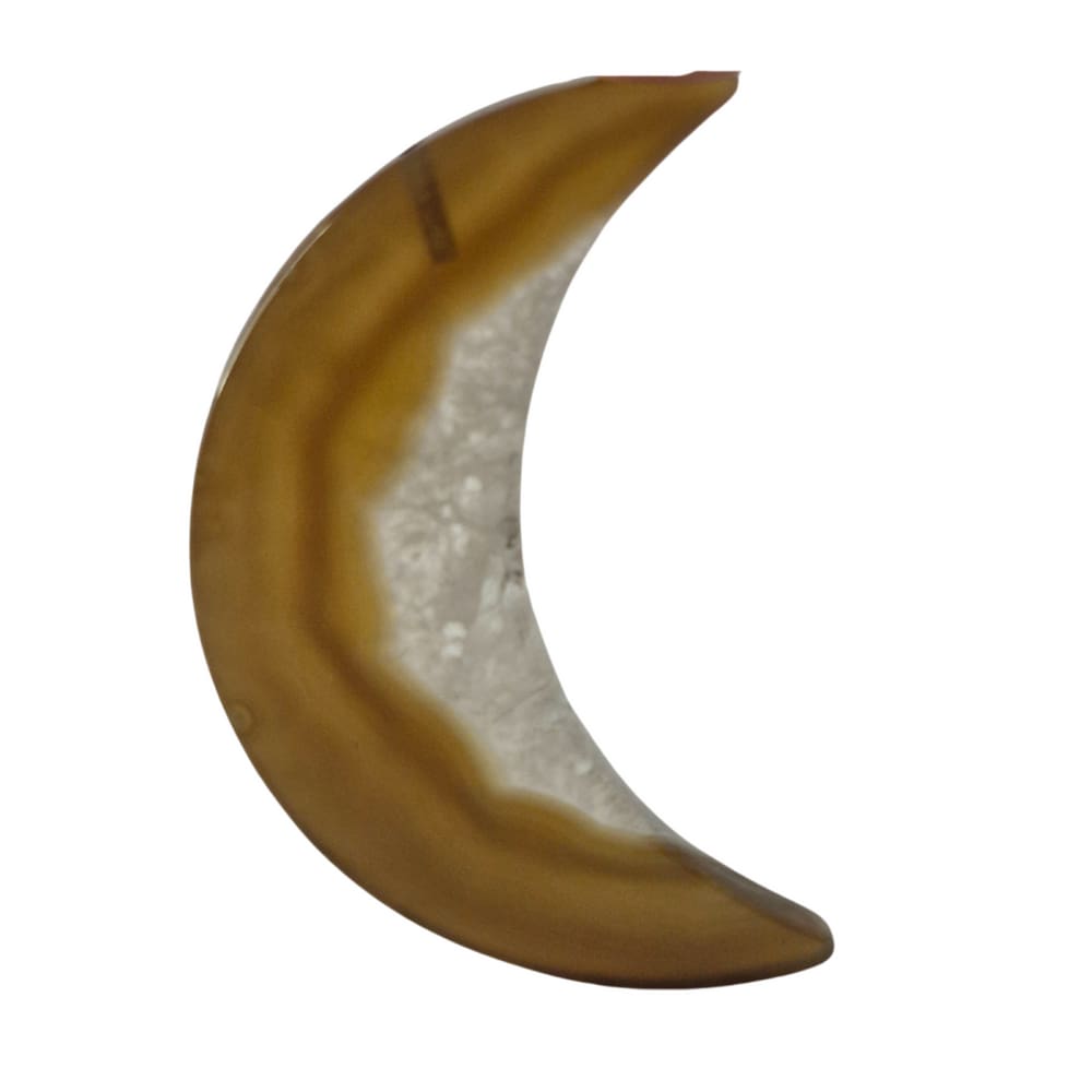 Lua Pedra Ágata Decorativa Enfeite Natural 8,5 cm