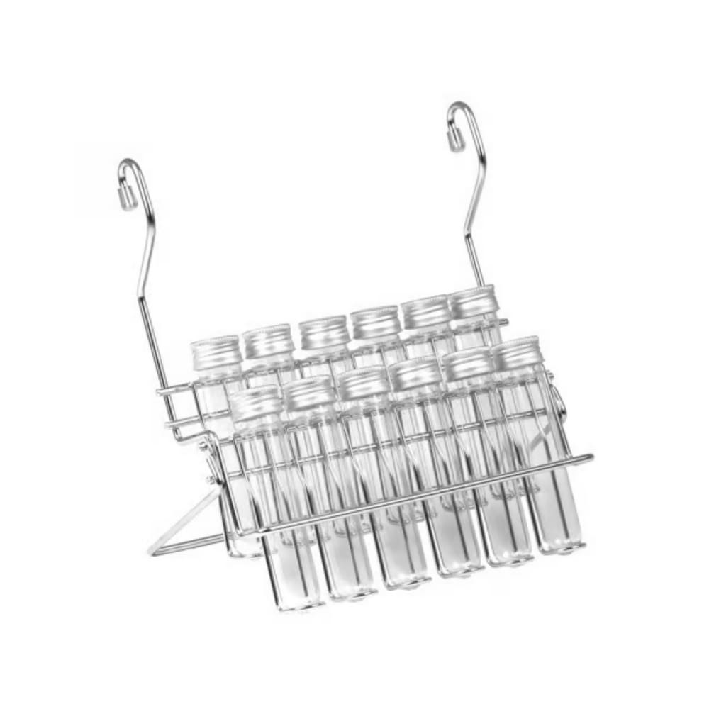Porta Utensílios Cozinha Temperos 12 Tubos Aço Cromado 7047