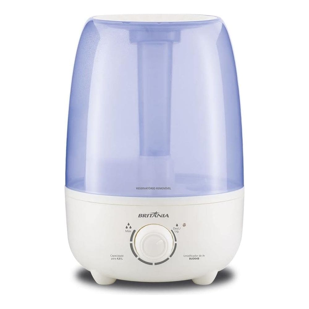 Umidificador De Ar Ultrassonico Britânia 4,8L Branco e azul Bud04b Bivolt 110V 220V