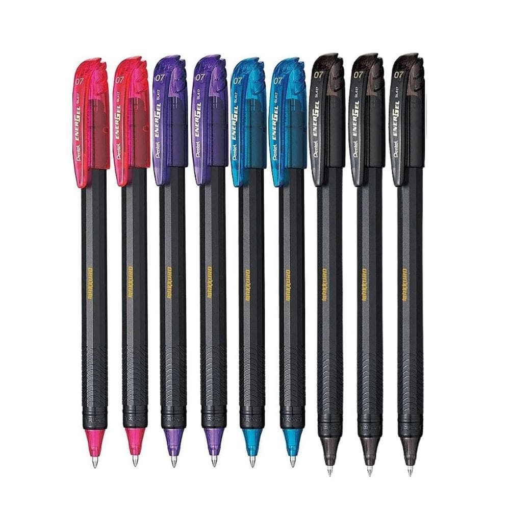 Kit 08 Canetas PENTEL Gel Energel Makkuro 0.7mm Ponta Fina (Cores à Escolher)