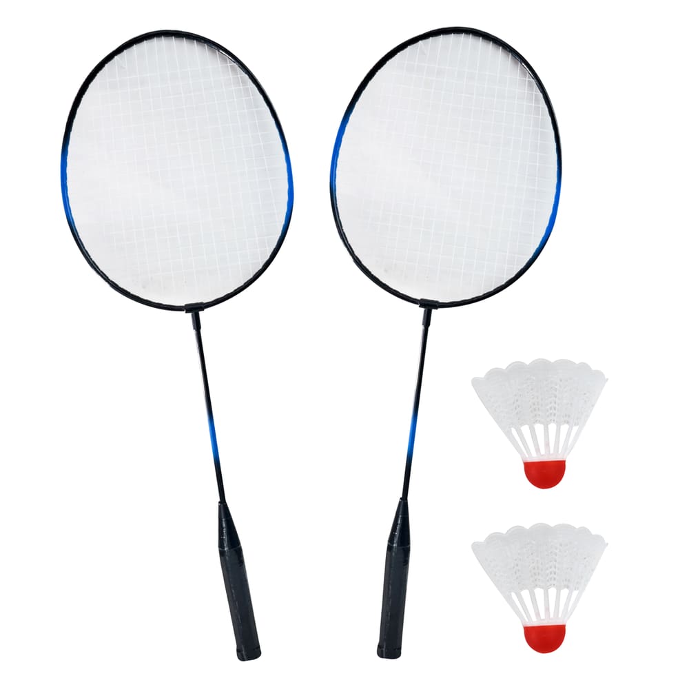 Jogo de Raquete de Badminton Aço e Plástico Com 2 Petecas