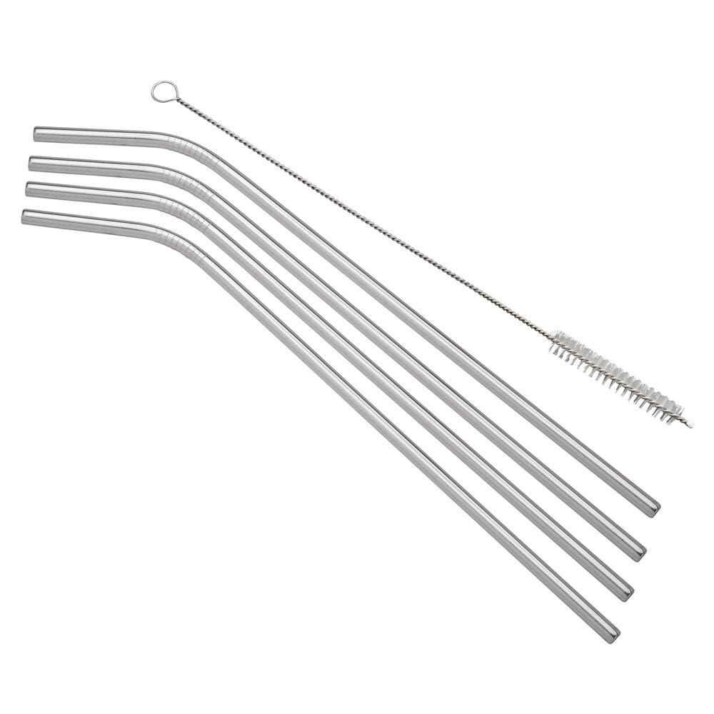 Conjunto 4 Canudos Aço Inox 21cm Com Escova de Limpeza Bon Gourmet