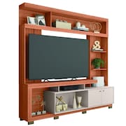Estante Home Theater Para TV Até 70 Polegadas 2,10m Atlanta Madeirado/Off White Caemmun