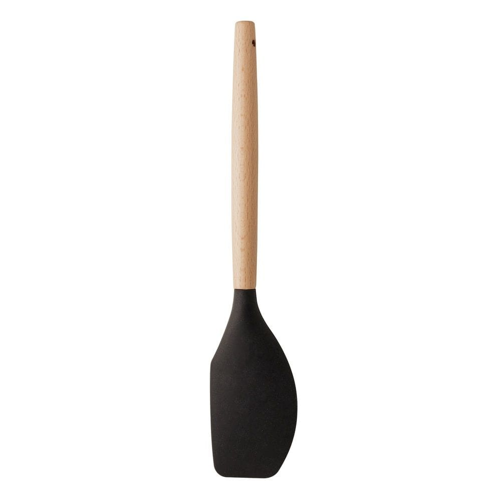 Espátula Pão Duro de Silicone Preto C/ Cabo Bambu Charmy Lyor