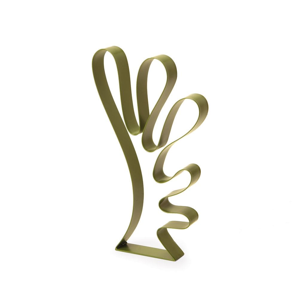 Escultura Decorativa Alga Marinha Verde em Metal 28x16,5cm Mart