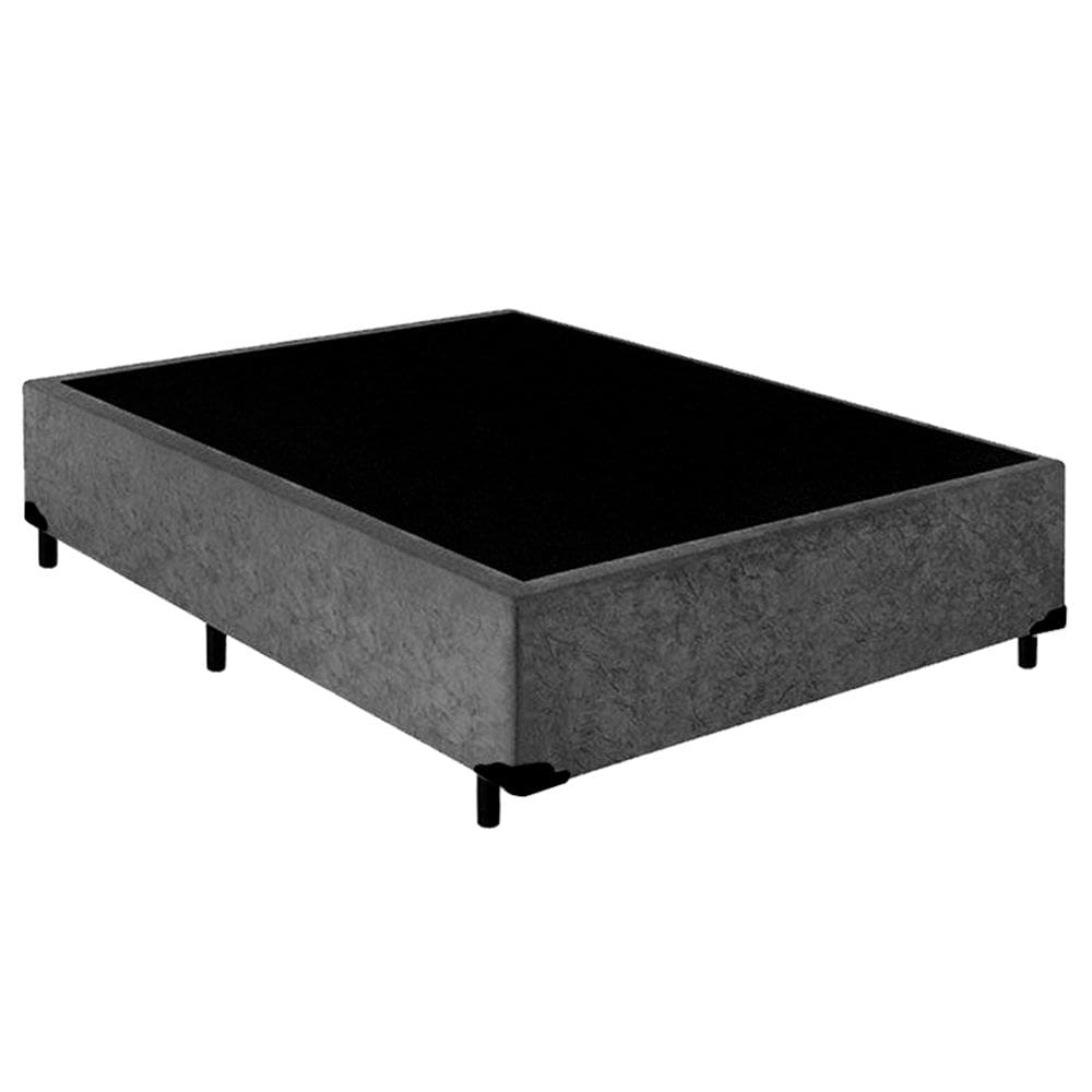 Cama Box Casal Suede SerenePrime Cinza 138x188x40