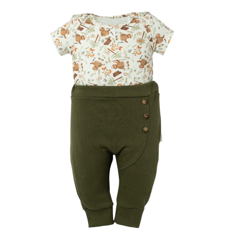 Conjunto Bebê Body Curto + Calça Saruel Verde Camping - Hug