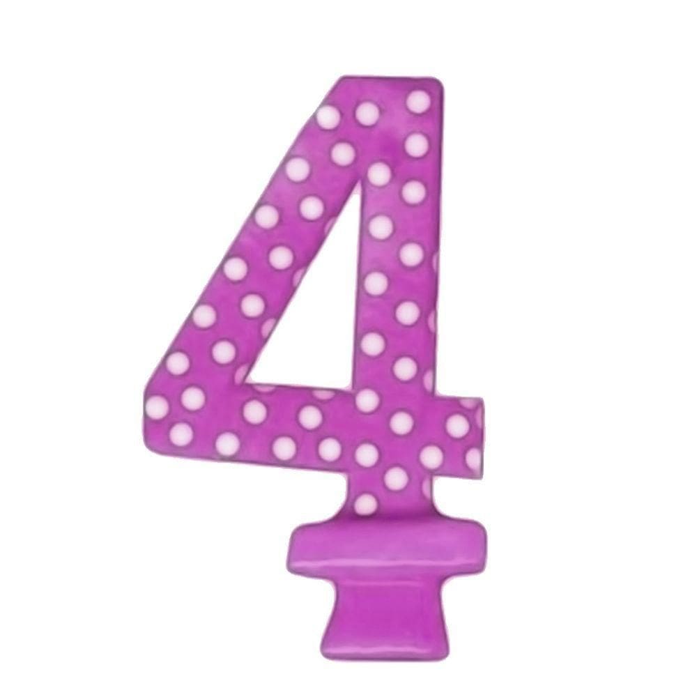 Vela De Aniversário Poá Lilás - N4