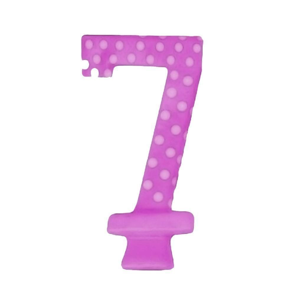 Vela De Aniversário Poá Lilás - N7