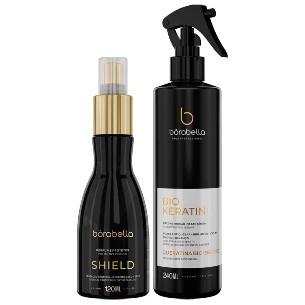 Kit BioKeratin Queratina e Shield Protetor Térmico Bórabella