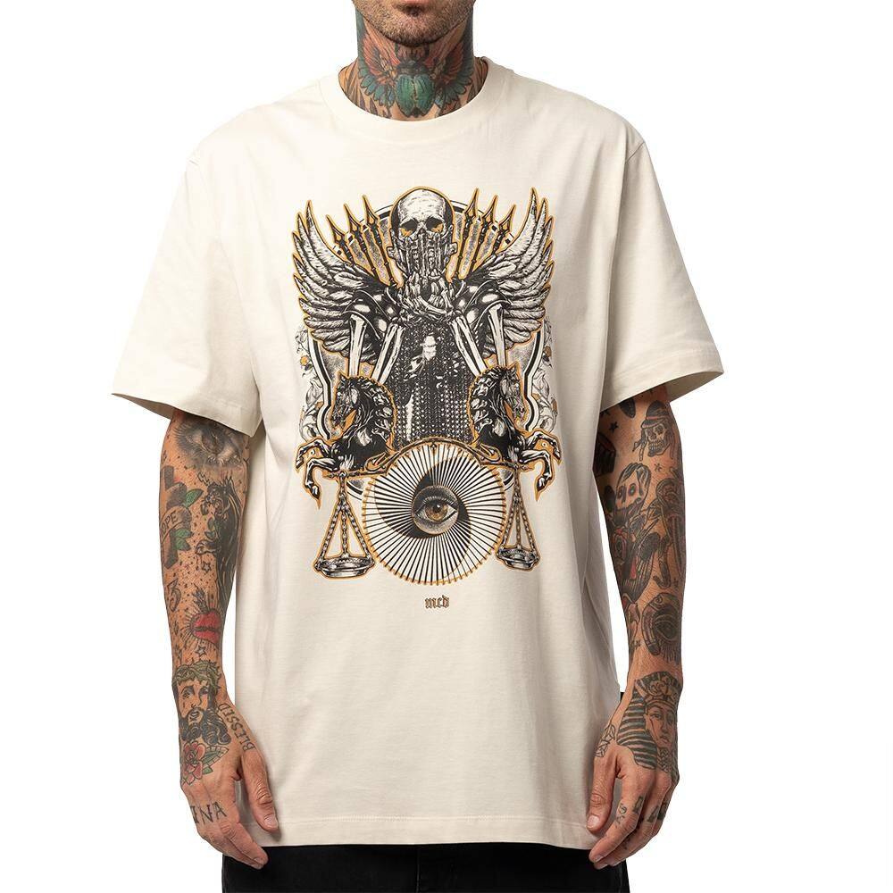 Camiseta MCD Cavaleiro Fome Balança WT25 Creme Arcanjo
