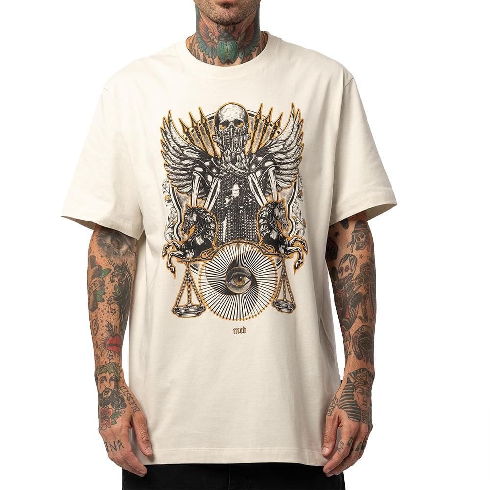 Camiseta MCD Cavaleiro Fome Balança WT25 Creme Arcanjo