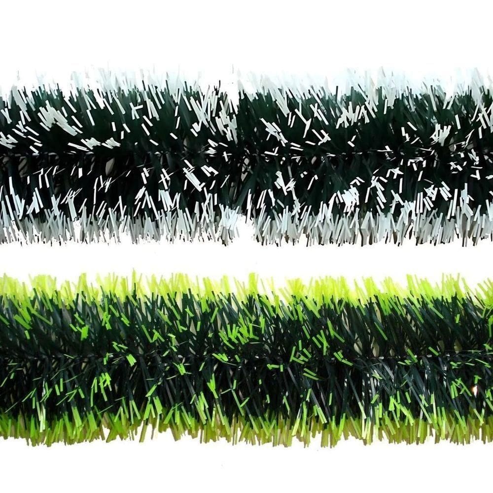 Festão De Natal Metalizado Nevado Verde - 2m X 9cm