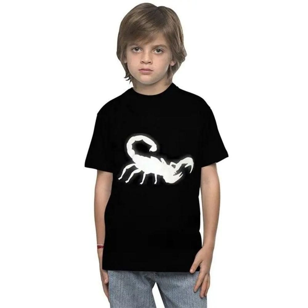 Camiseta Halloween Infantil Escorpião Tamanho P