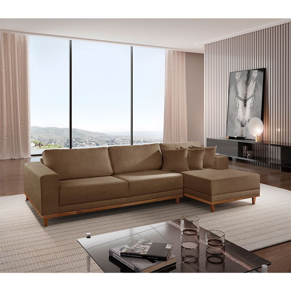 Sofá Cronos 03 Metros Chaise Lado Direito Meu Sofá Online