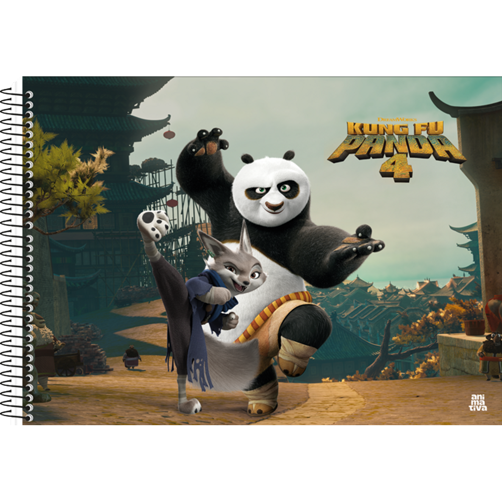 Caderno Desenho 60 Folhas Shrek - Kung Fu Panda Animativa 7812