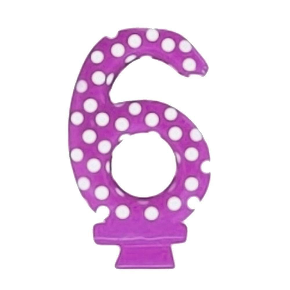 Vela De Aniversário Poá Lilás - N6