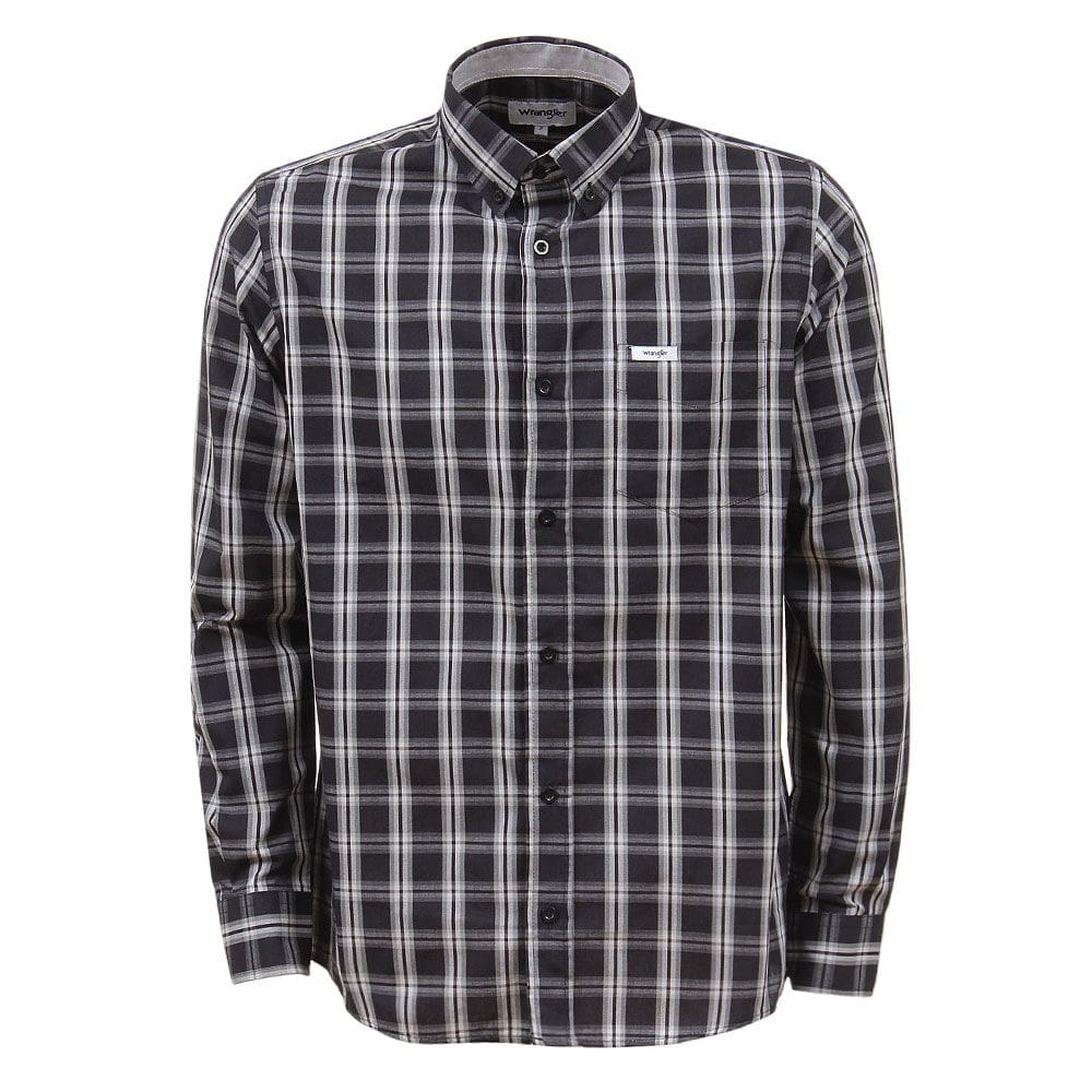 Camisa Masculina Manga Longa Xadrez Preto Wrangler 37883