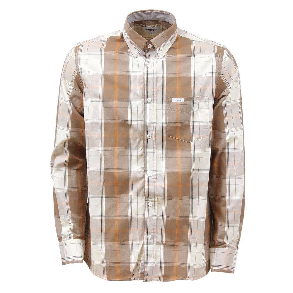 Camisa Masculina Xadrez Marrom Manga Longa Wrangler 37820