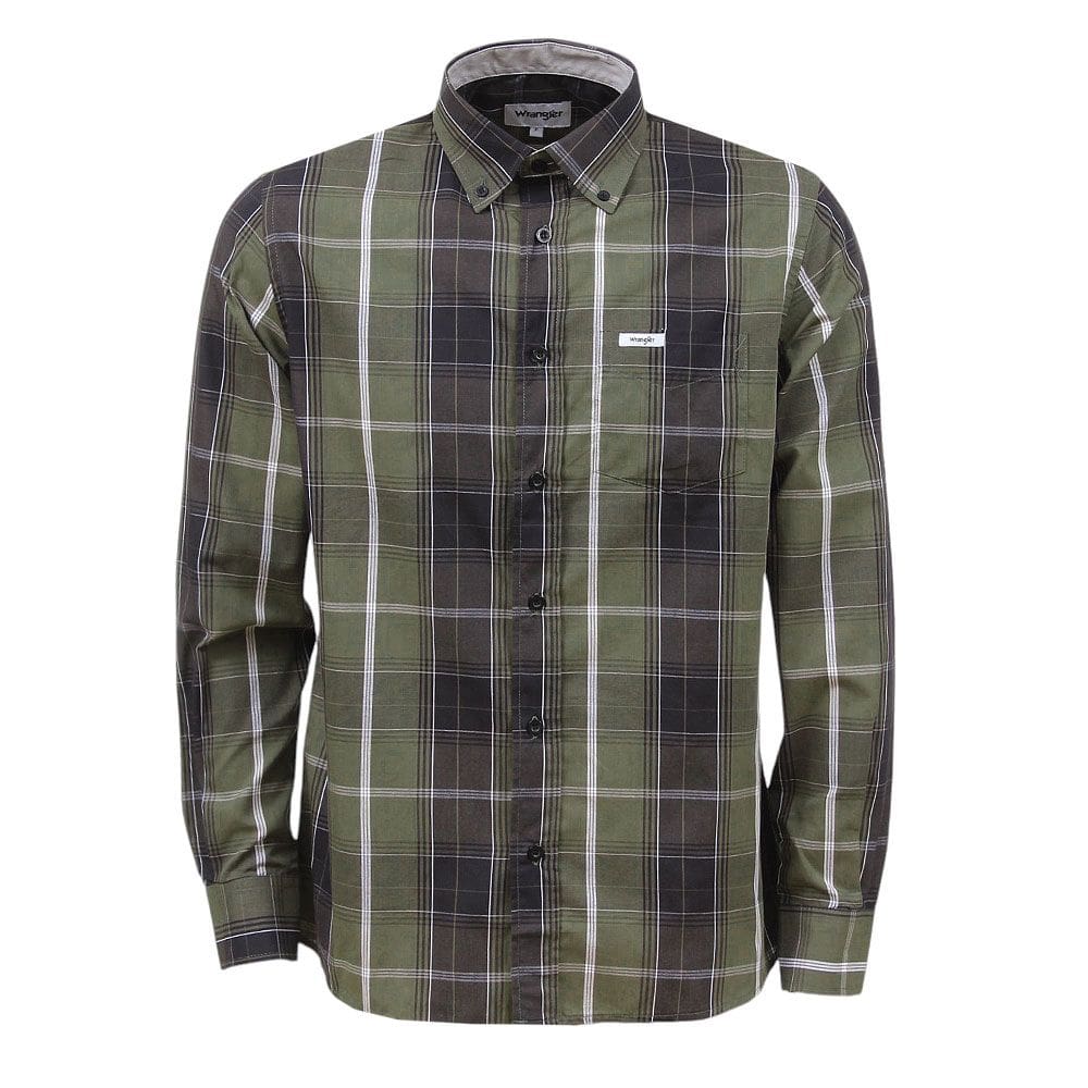 Camisa Masculina Manga Longa Xadrez Verde Wrangler 37880