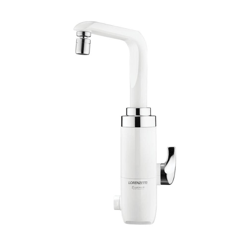 Torneira Elétrica Essence Bancada Branca Com Cromado 5500W Lorenzetti 220V