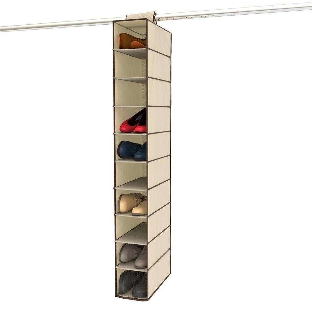 Estante Sapateira Vertical 10 Divisorias Organizador Cabideiro Armario Prateleiras Closet