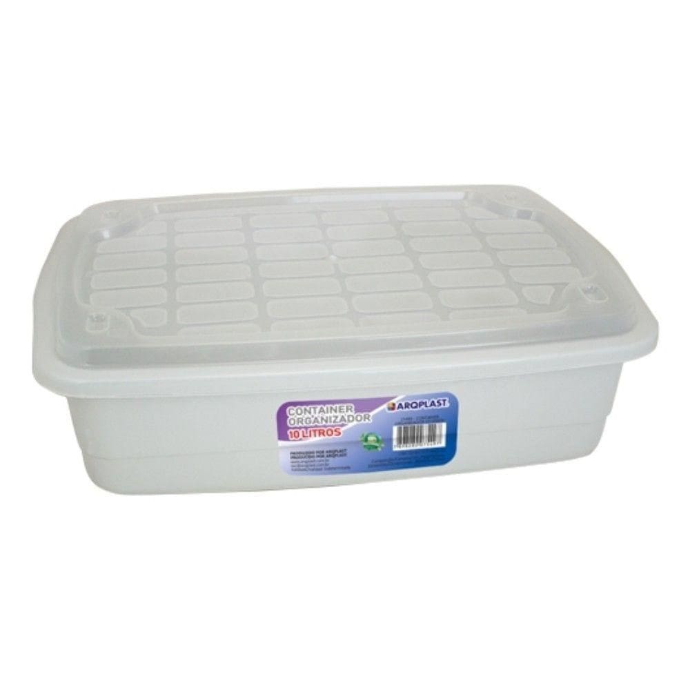 Caixa Organizadora Container Com Tampa 10 Litros Para Organização De Alimentos Brinquedos, Documentos Multiuso