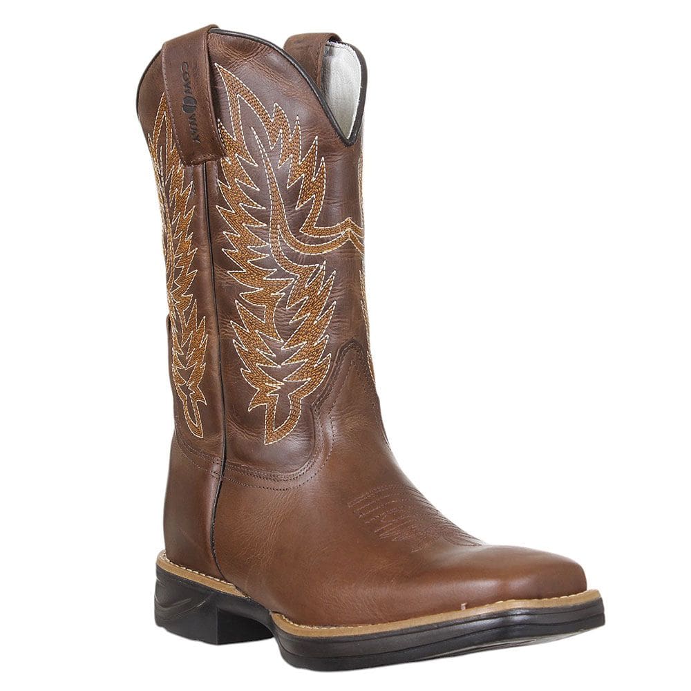 Bota Masculina Marrom Bico Quadrado Cow Way 37894