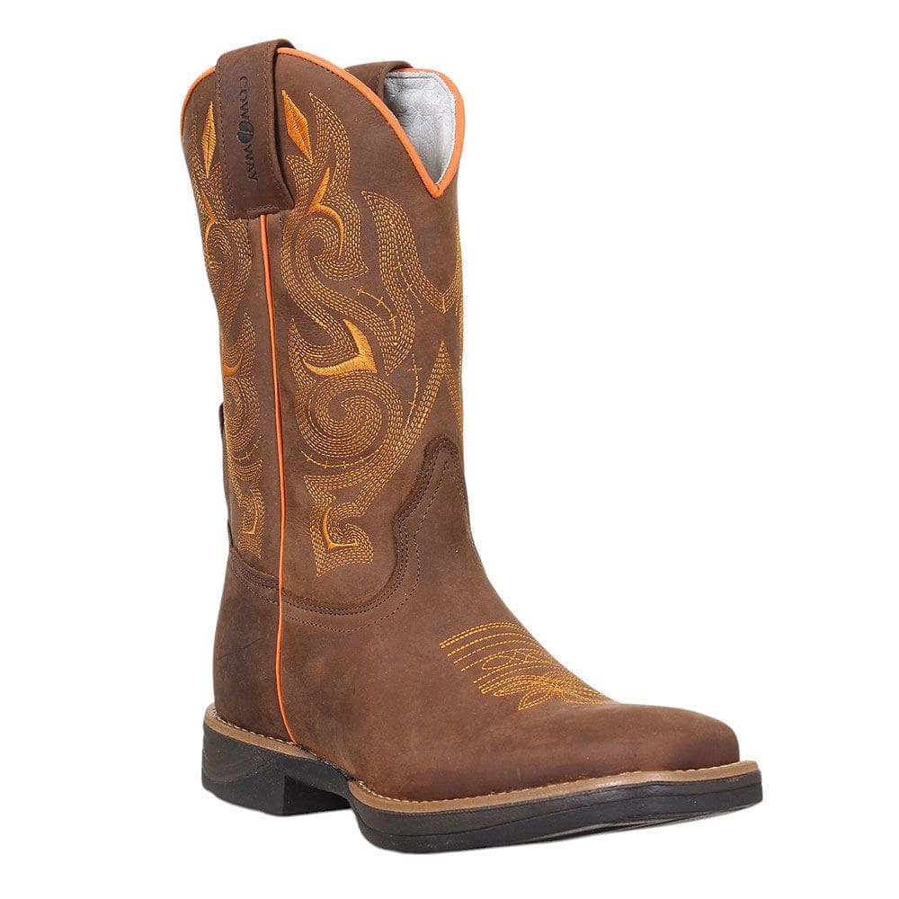 Bota Masculina Marrom Bico Quadrado Cow Way 37895