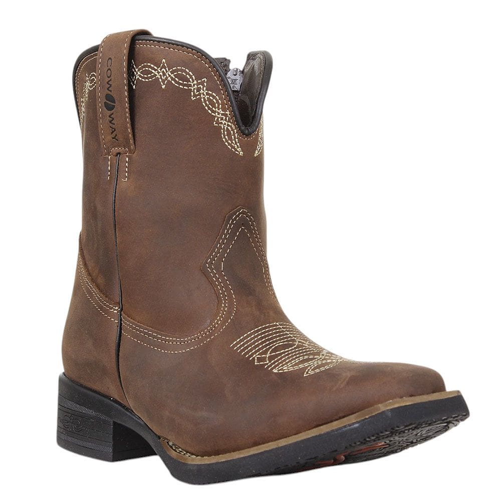 Bota Feminina Marrom Bico Quadrado Cano Way 37890