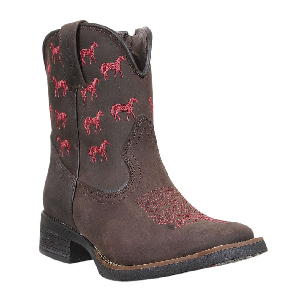 Bota Feminina Café Bico Quadrado Cano Curto Cow Way 37892