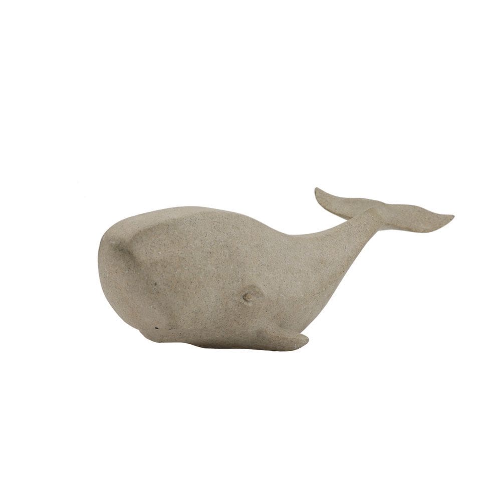 Escultura Decorativa Baleia em Resina Areia 39cm SS0325 BTC